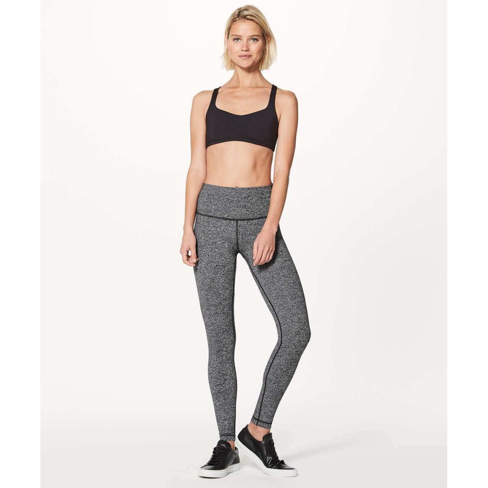 Lululemon Wunder Under Hi-Rise Tight Leggings Womens Size 4 Heathered Black 28"